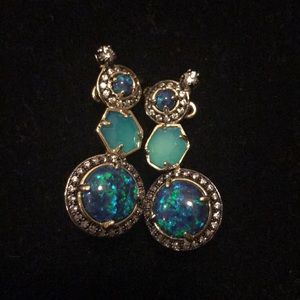 Kendra Scott blue opal ear climbers